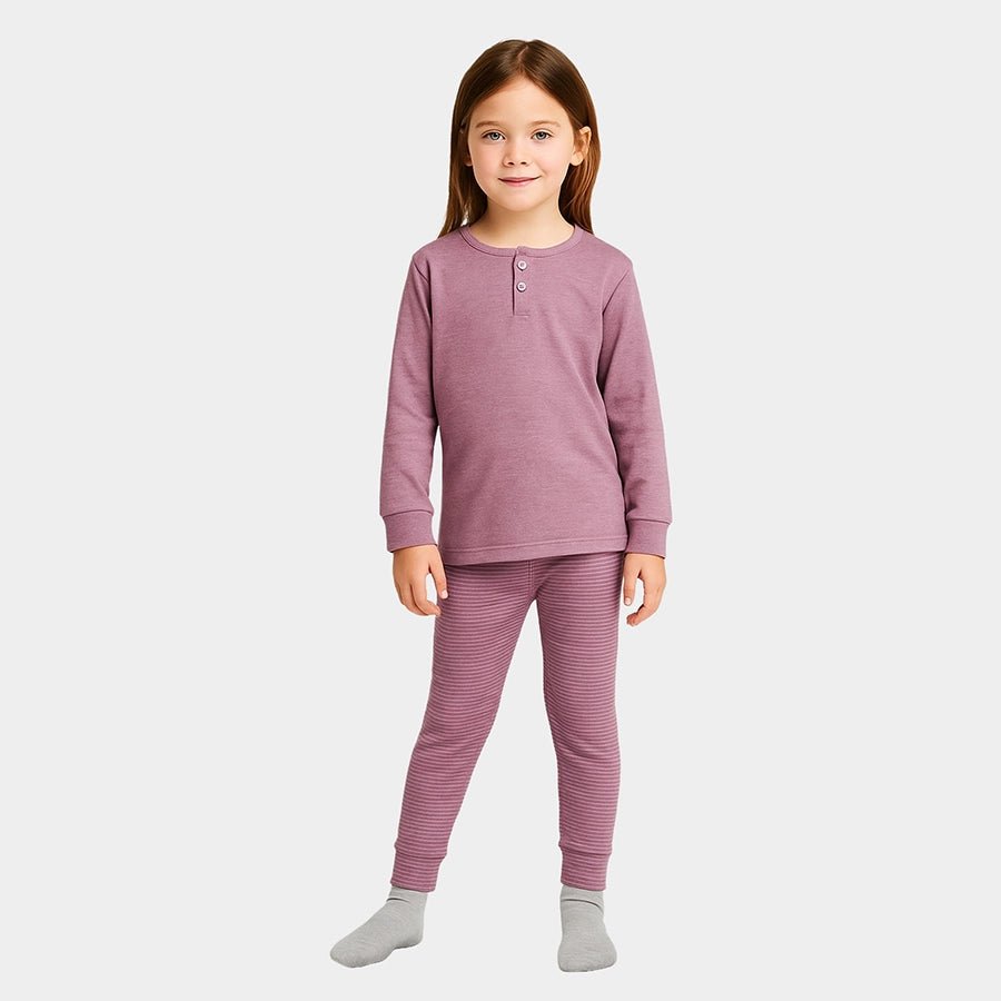 2Pk Blended Rib Knit Thermal Set Thermal Set 1