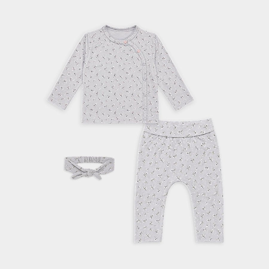 3Pc Blended Jersey Wrapover Baby T-Shirt & Pyjama Set Wrapover T-Shirt-Pyjama Set 2