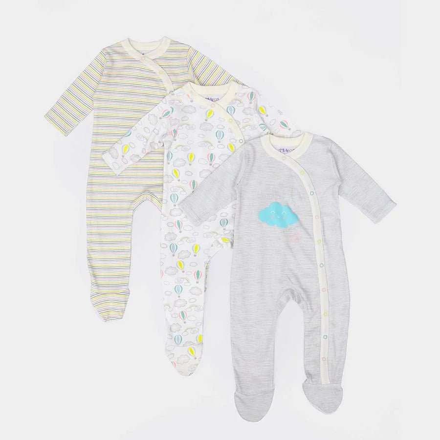 3Pk Cotton Interlock Sleep Suit Sleep Suit 1