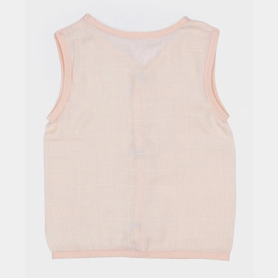 3Pk Cotton Muslin Front Open Vest Front Open Vest 3