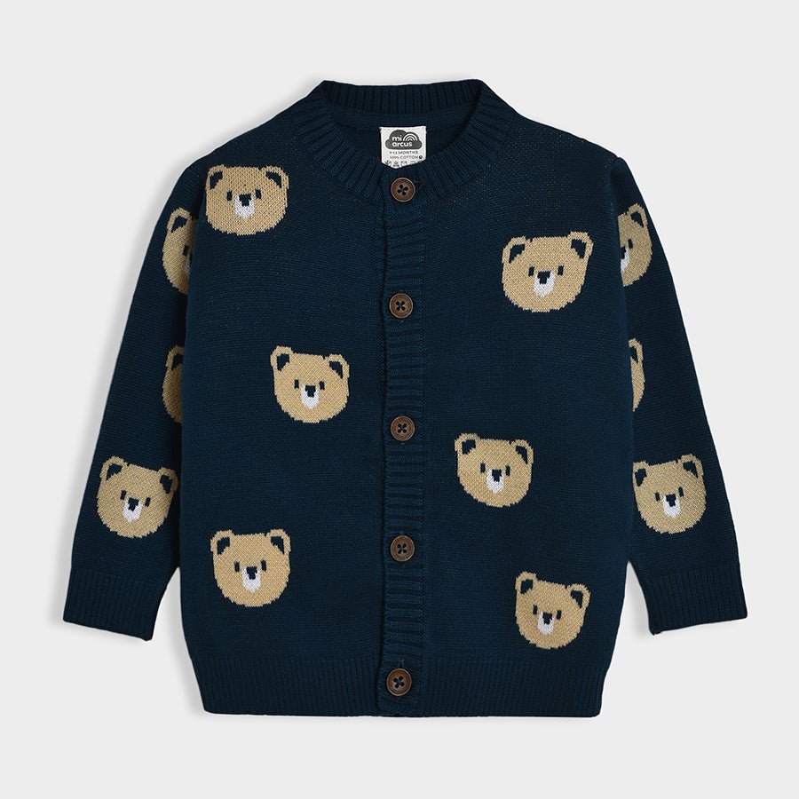 Mi Arcus Adventure Bear Face Knitted Sweater Sweater Full Sleeves