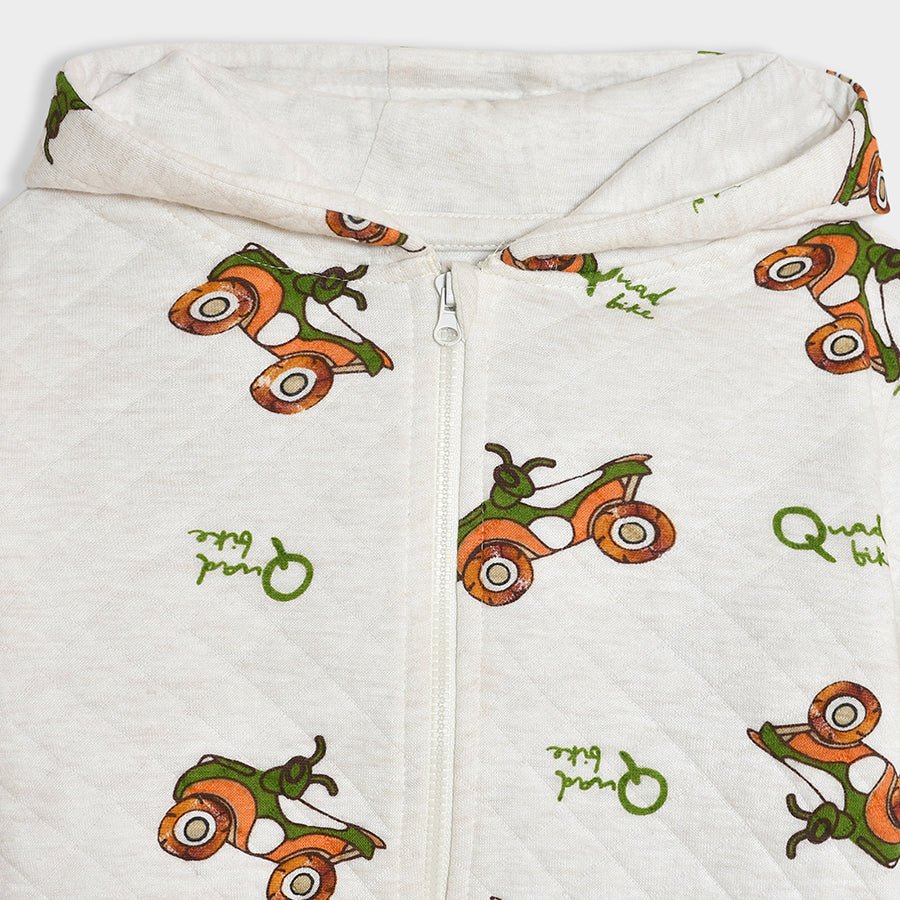 Adventure Bike Print Sweatshirt Set Off White T-Shirt - Pyjama Set 4