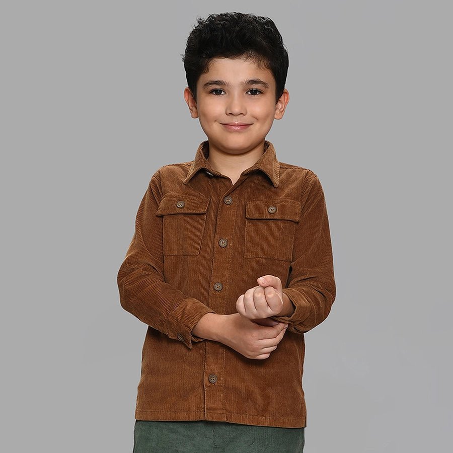 Adventure Corduroy Solid Shirt Brown Shirt 1