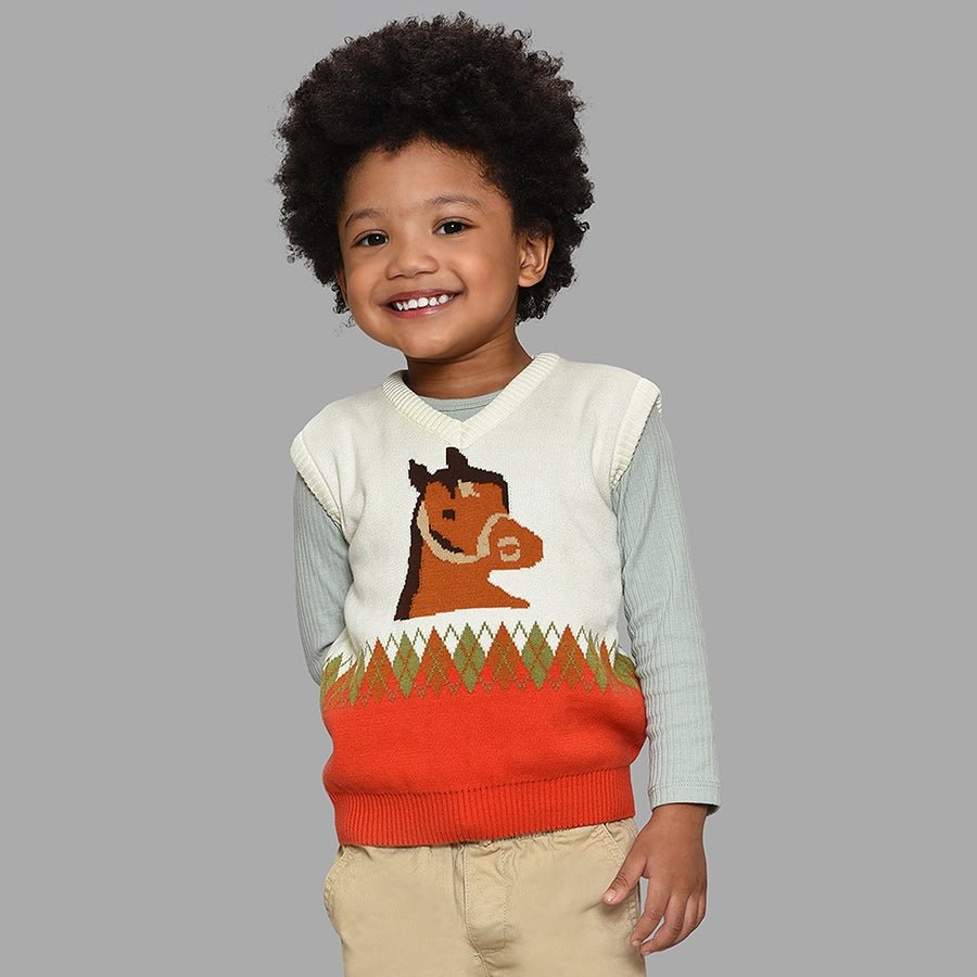 Adventure Horse Sleeveless Sweater Sweater Half Sleeves 1