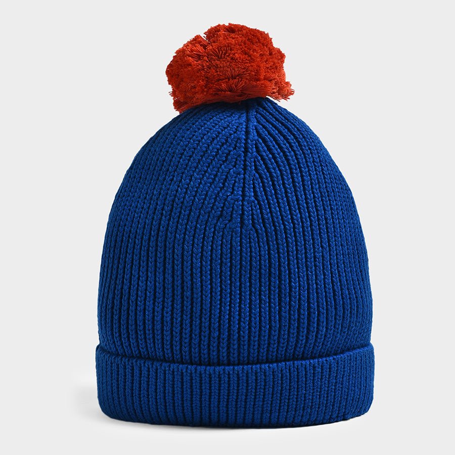 Adventure Pompom Knitted Cap Blue Cap 3