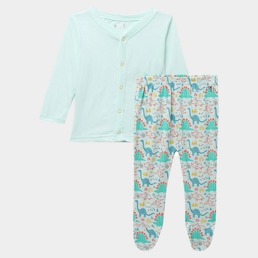 Baby Boy Dino Print Full Sleeve Bambino Set T-Shirt - Pyjama Set 1