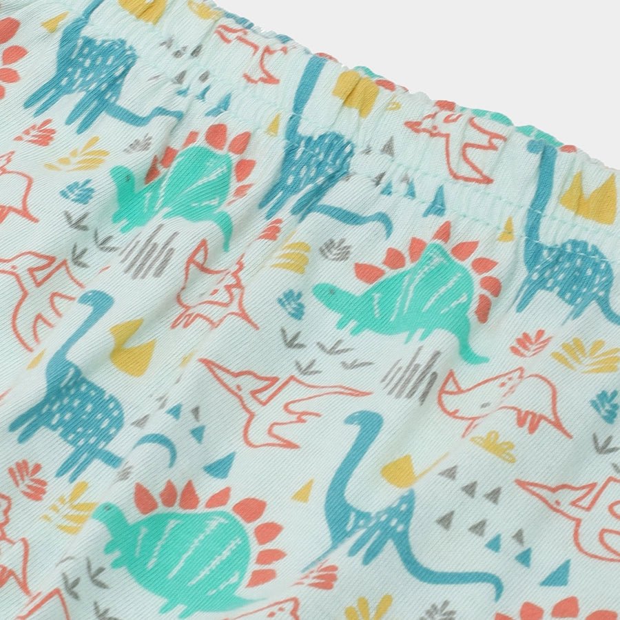 Baby Boy Dino Print Full Sleeve Bambino Set T-Shirt - Pyjama Set 8