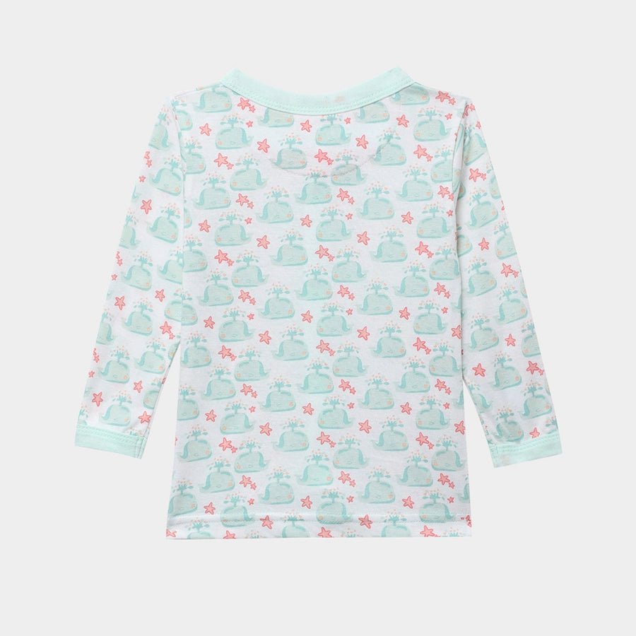 Baby Boy Whale Print Full Sleeve Bambino Set T-Shirt - Pyjama Set 3