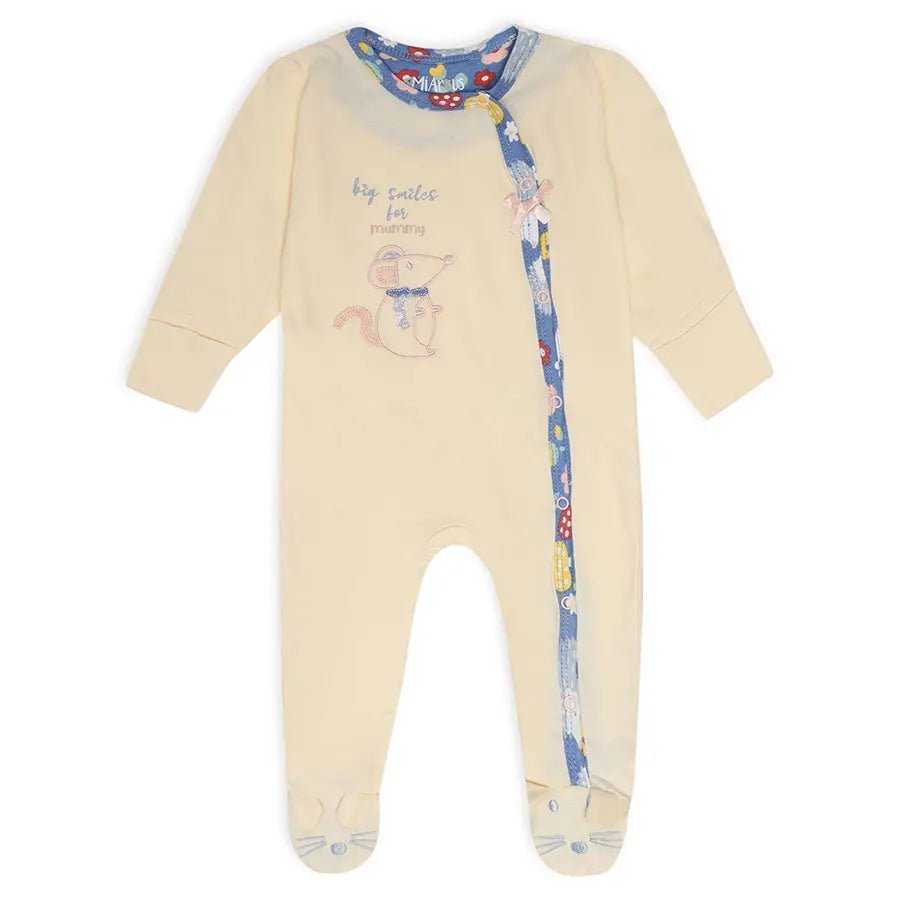 Baby Girl Blossom Print Sleep Suit with Booties Sleepsuit 2