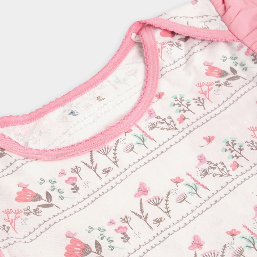 Baby Girl Flower Print Half Sleeve Top Half Sleeve T-Shirt 4