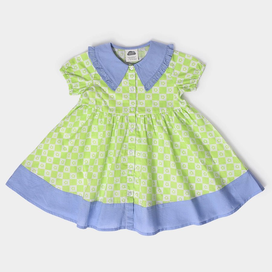 Baby Girl Front Open Frock With Ruffles Frock 2