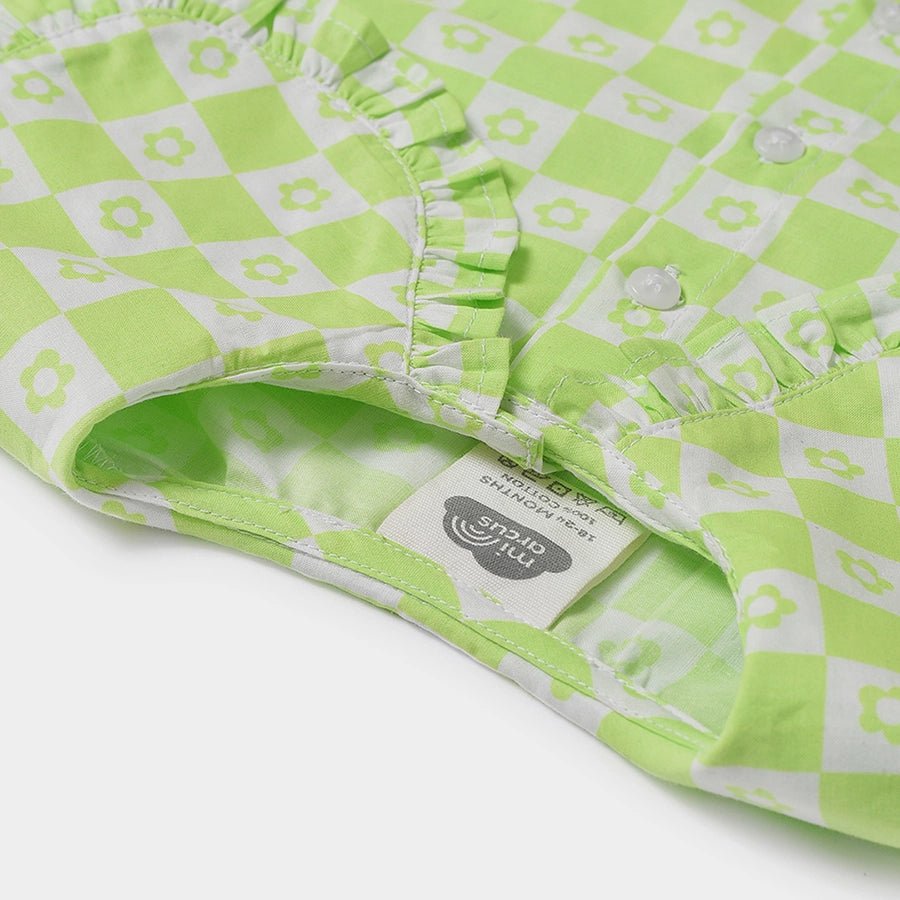 Baby Girl Front Open Top With Frill Detailing Shirt 5