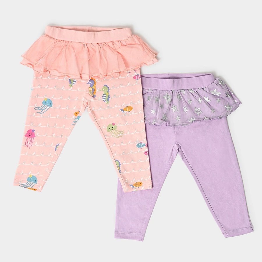 Baby Girl Legging with Tutu Ruffle - Pack of 2 Legging 1