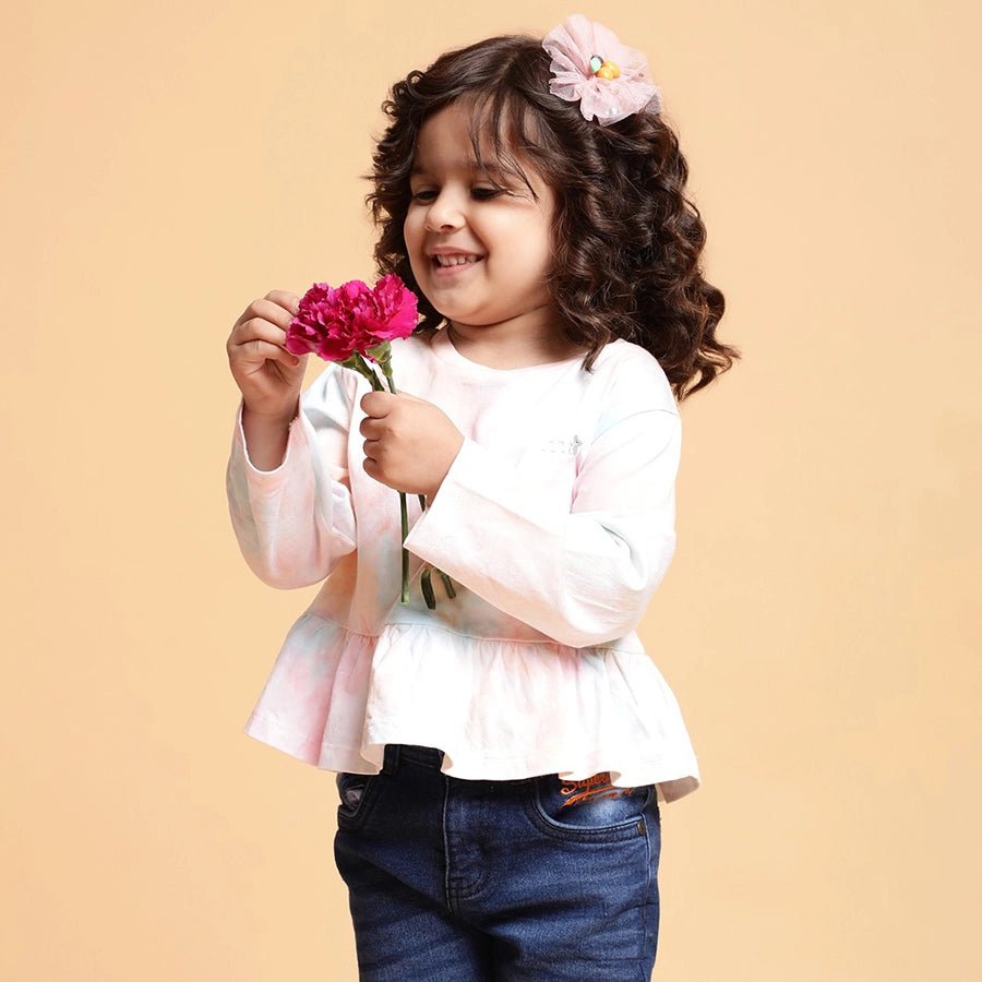 Baby Girl Medley Full Sleeve Peplum Top Full Sleeve T-Shirt 3