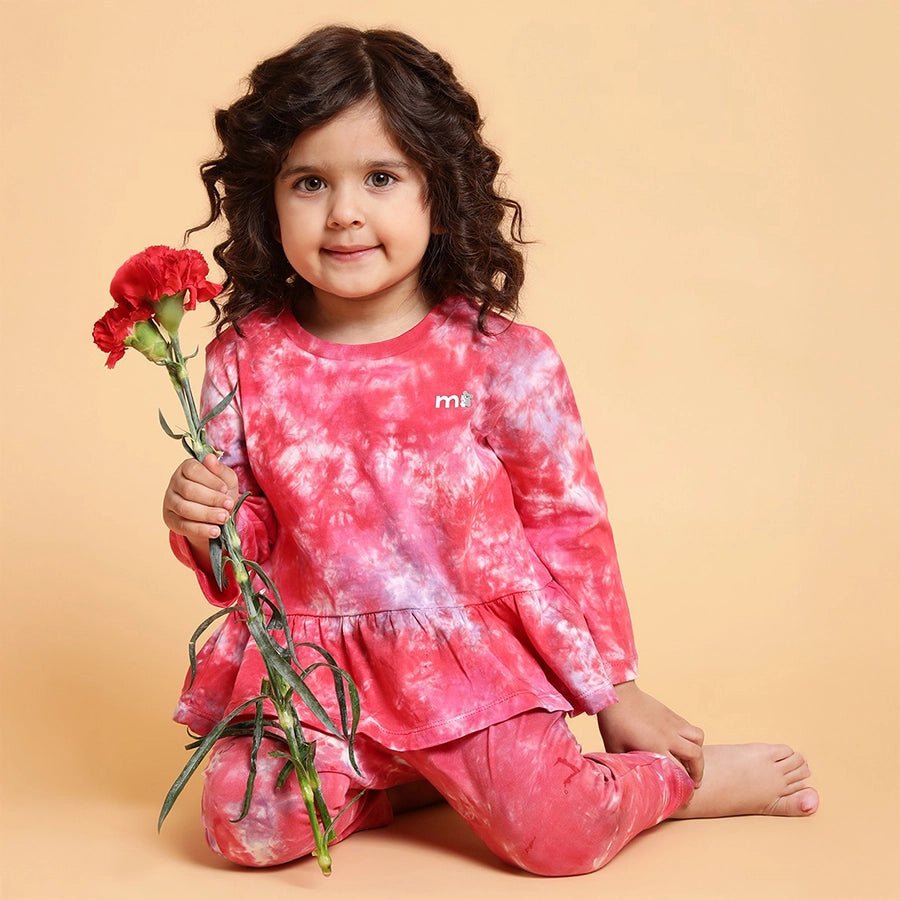 Baby Girl Medley Pink Full Sleeve Peplum Top Full Sleeve T-Shirt 3