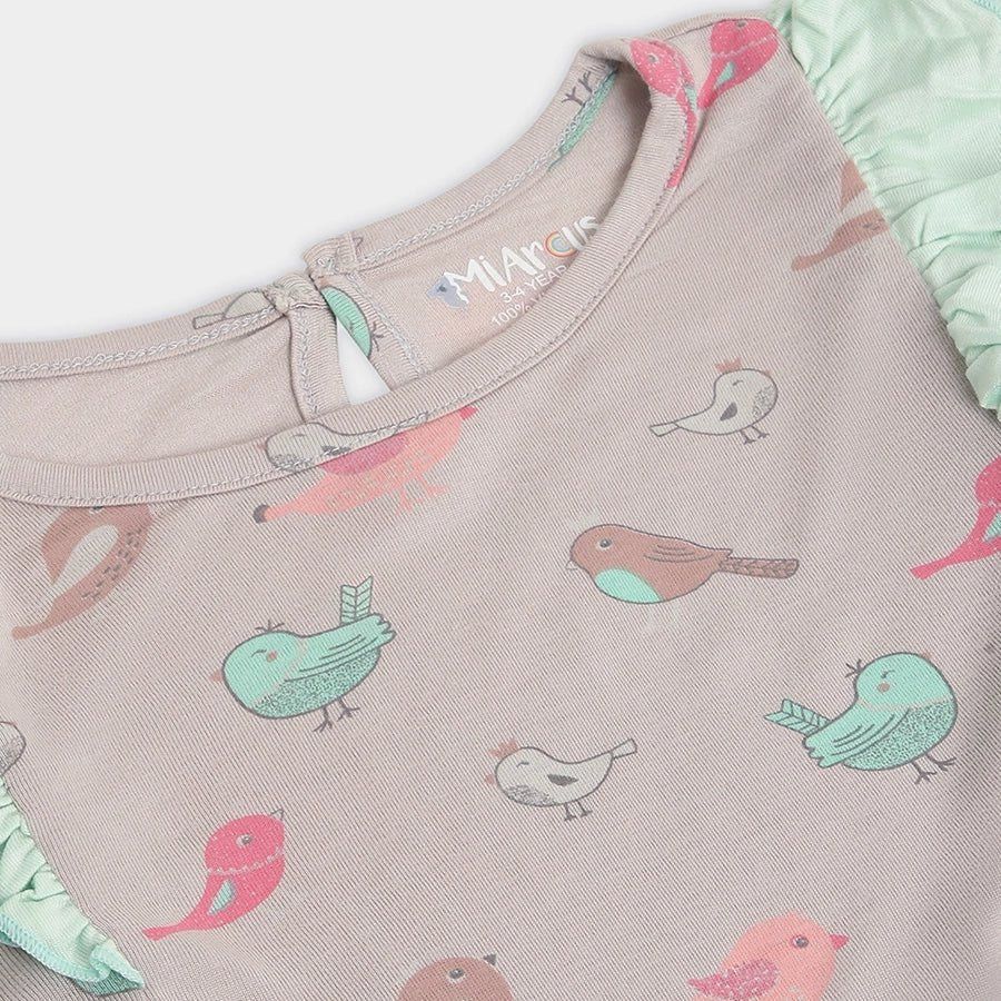 Baby Girl Peplum Top & Legging T-Shirt - Pyjama Set 6