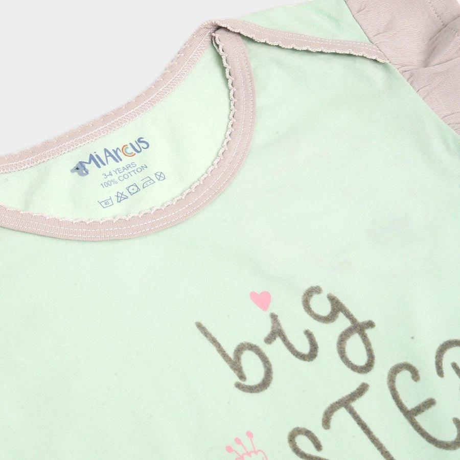 Baby Girl Sweet Spring Big Sister Top Half Sleeve T-Shirt 4