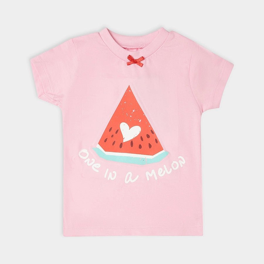 Baby Girl T-shirt with Watermelon Print Half Sleeve T-Shirt 1