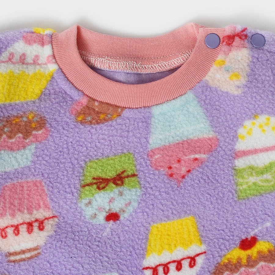 Baby Girls Ice Cream Print Sweatshirt & Pyjama Set Sweatshirt - Jogger Set 6