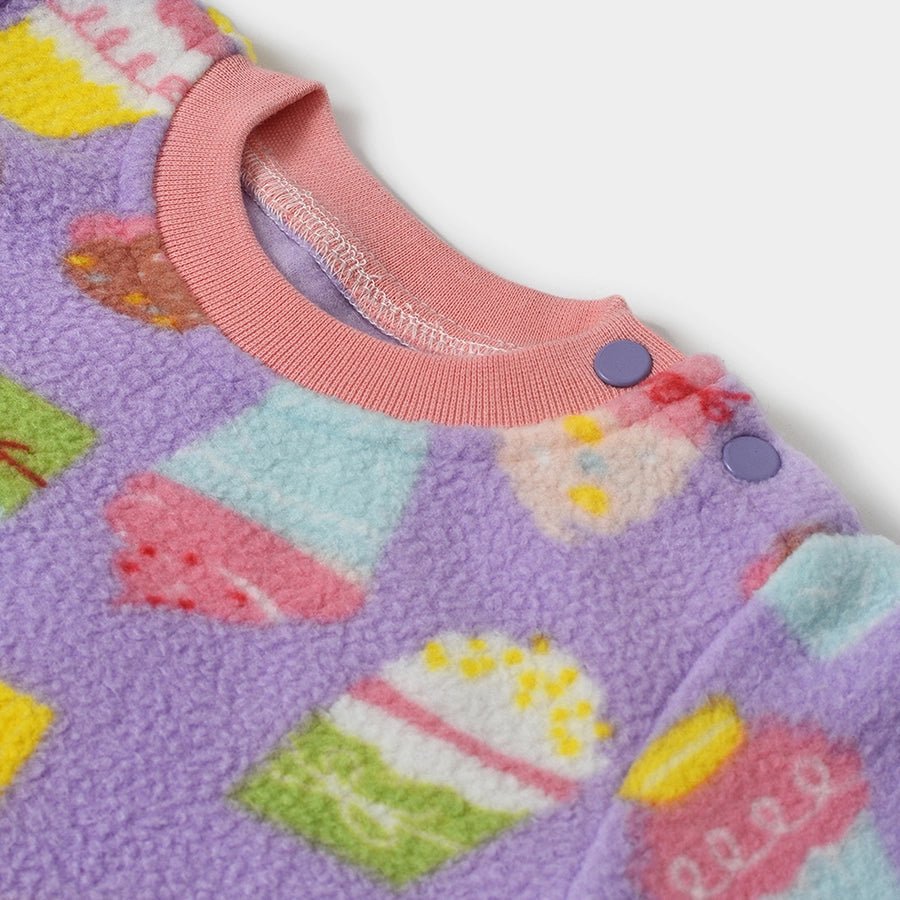 Baby Girls Ice Cream Print Sweatshirt & Pyjama Set Sweatshirt - Jogger Set 7