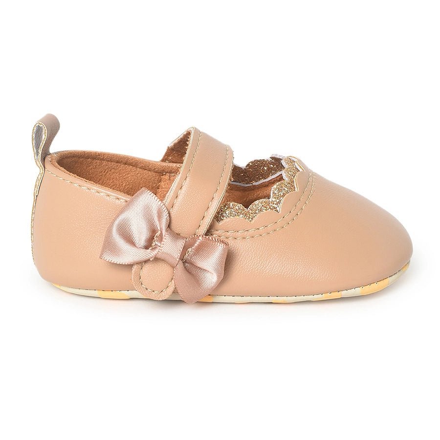 Bloom Acron Rexine Ballerina Golden Shoes 4