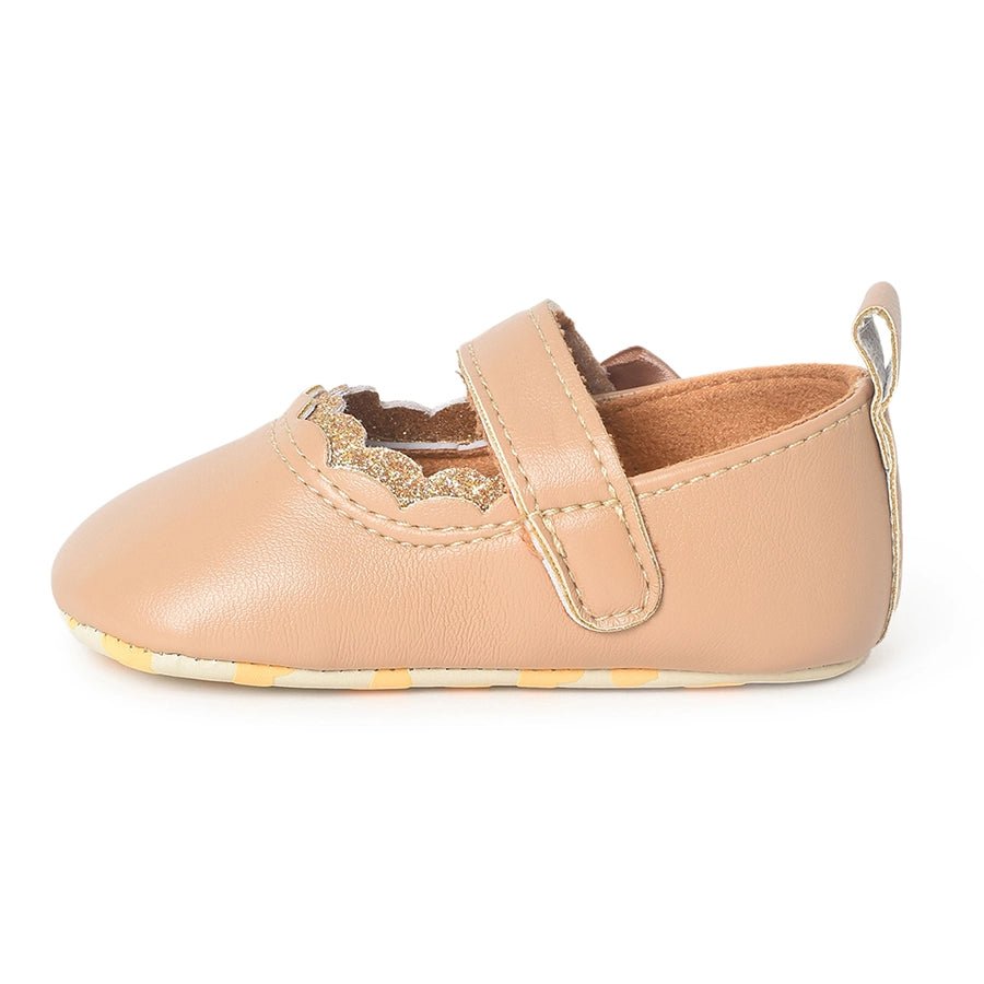 Bloom Acron Rexine Ballerina Golden Shoes 5