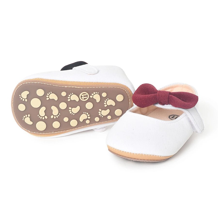 Bloom Daisy Rexine Ballerina White Shoes 8