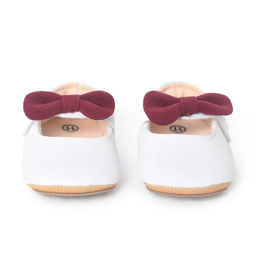 Bloom Daisy Rexine Ballerina White Shoes 6