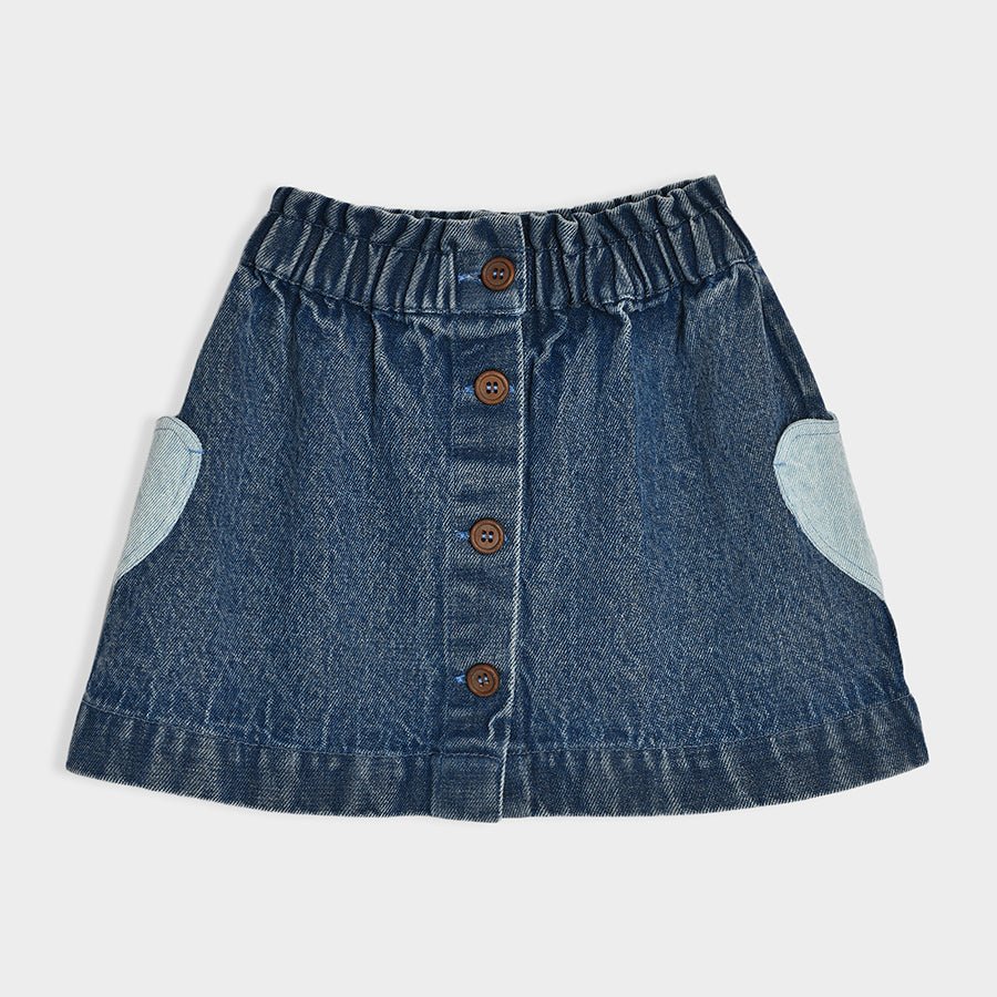 Bloom Denim Woven Blue Skirt Skirt 2