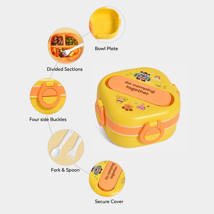 Bloom Food Fun Double Layer Lunch Box Yellow Lunch Box 4