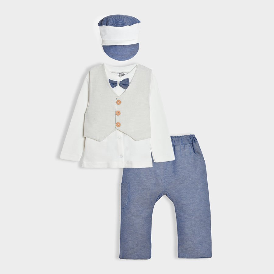 Bloom Knitted Formal Blue Top Bottom Set Shirt & Trouser Set 1