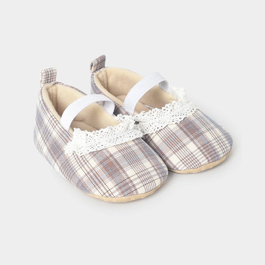 Bloom Plaid Rexine Ballerina Mauve Shoes 2