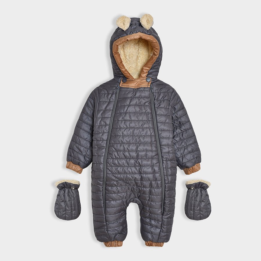 Bloom Porpoise Pram Suit Grey Bodysuit 1