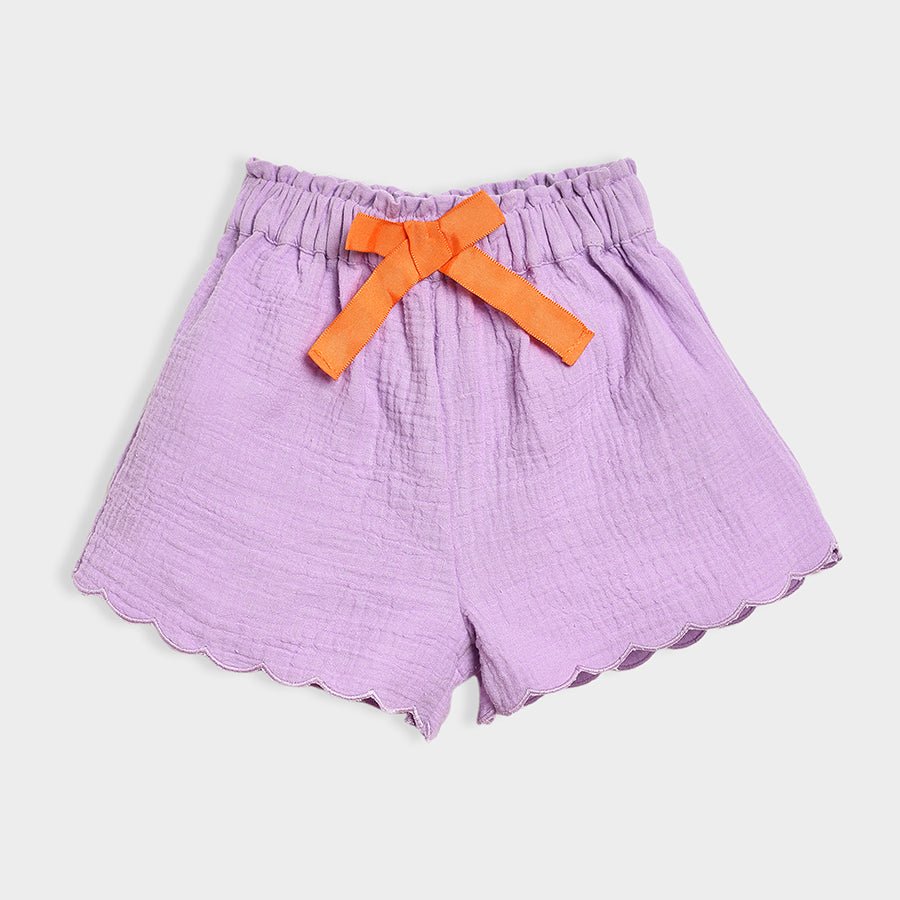 Bloom Printed Top & Solid Shorts Set Purple Top Bottom Set 6