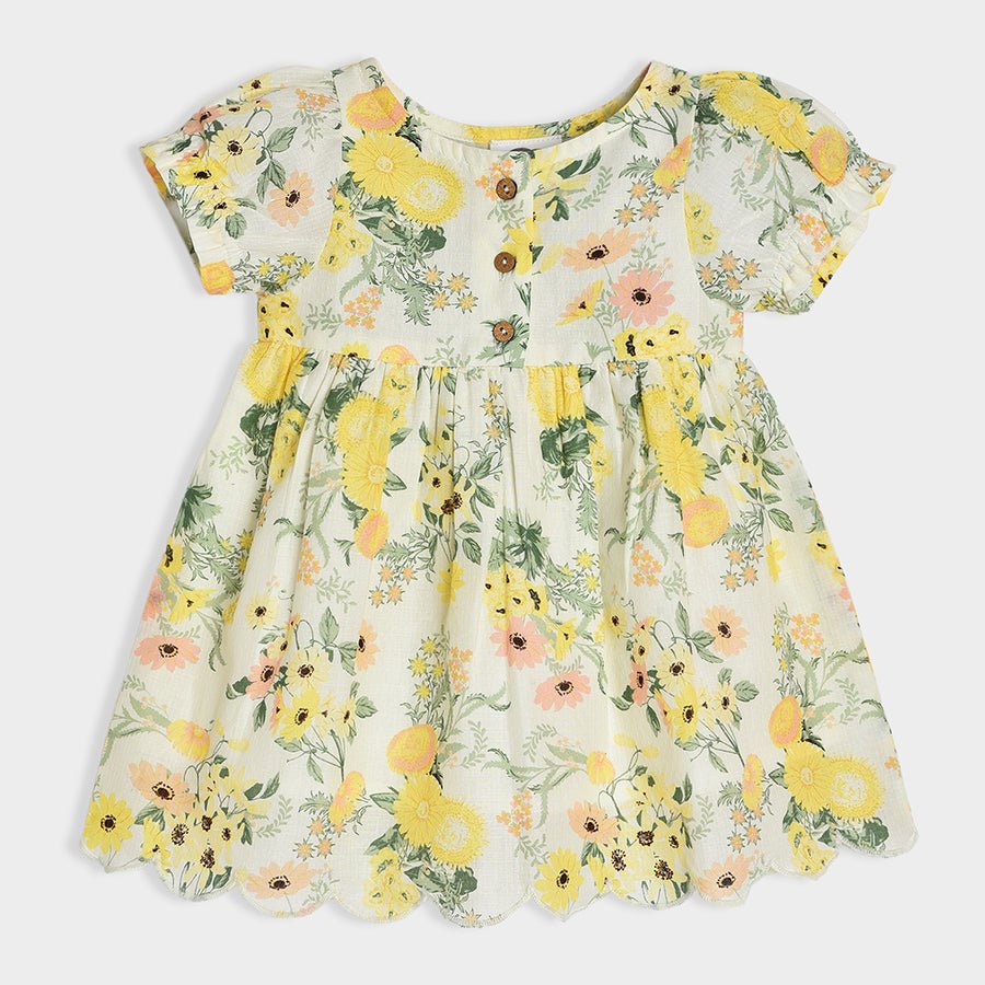 Bloom Yellow Dress With Bloomer & Headband Frock 2