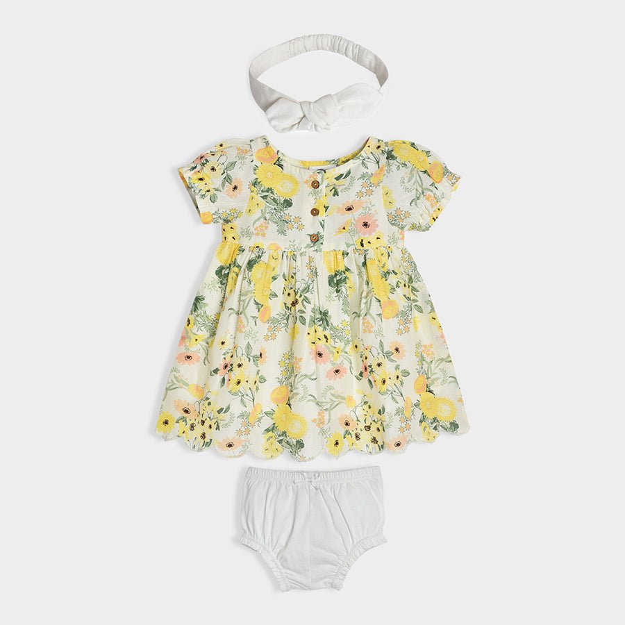 Bloom Yellow Dress With Bloomer & Headband Frock 1