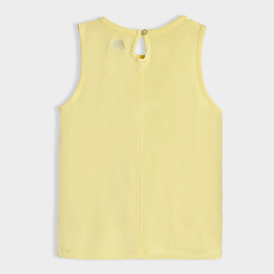 Bloom Yellow Solid Vest for Girl Vest 3