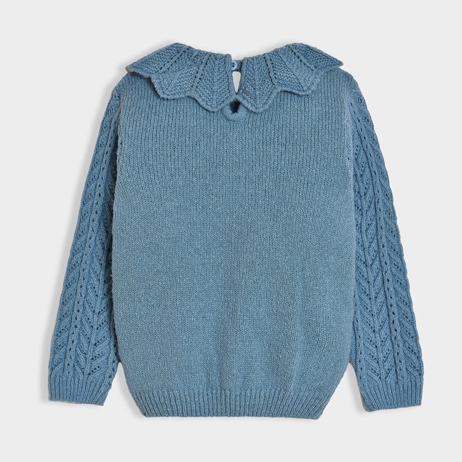 Bonjour Azure Knitted Sweater Sweater Full Sleeves 3