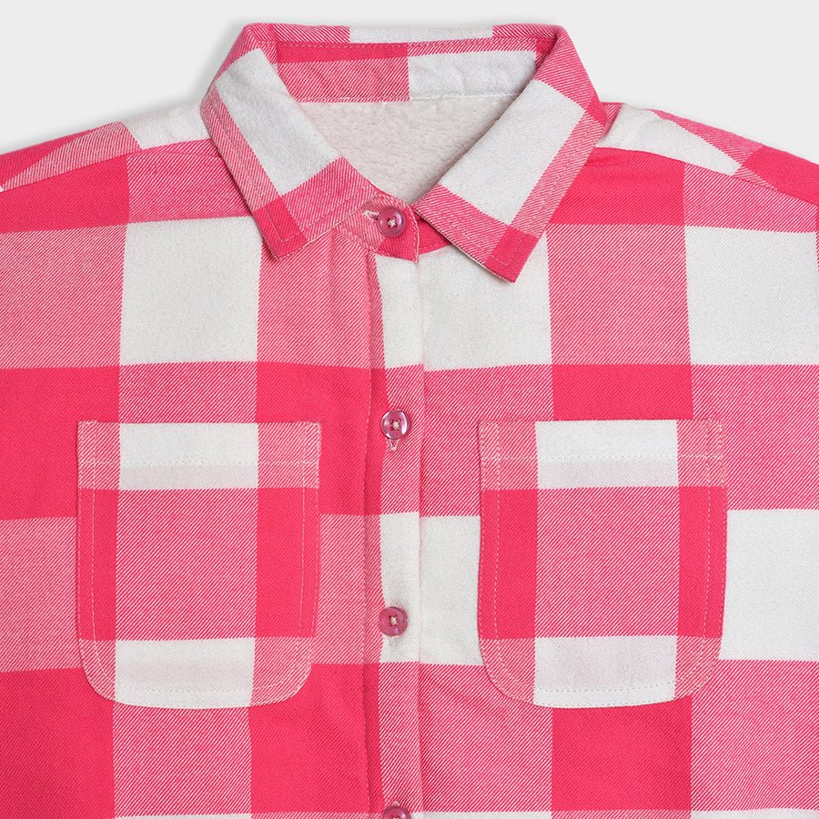 Bonjour Carmine Sherpa Shirt Pink Shirt Full Sleeves 4