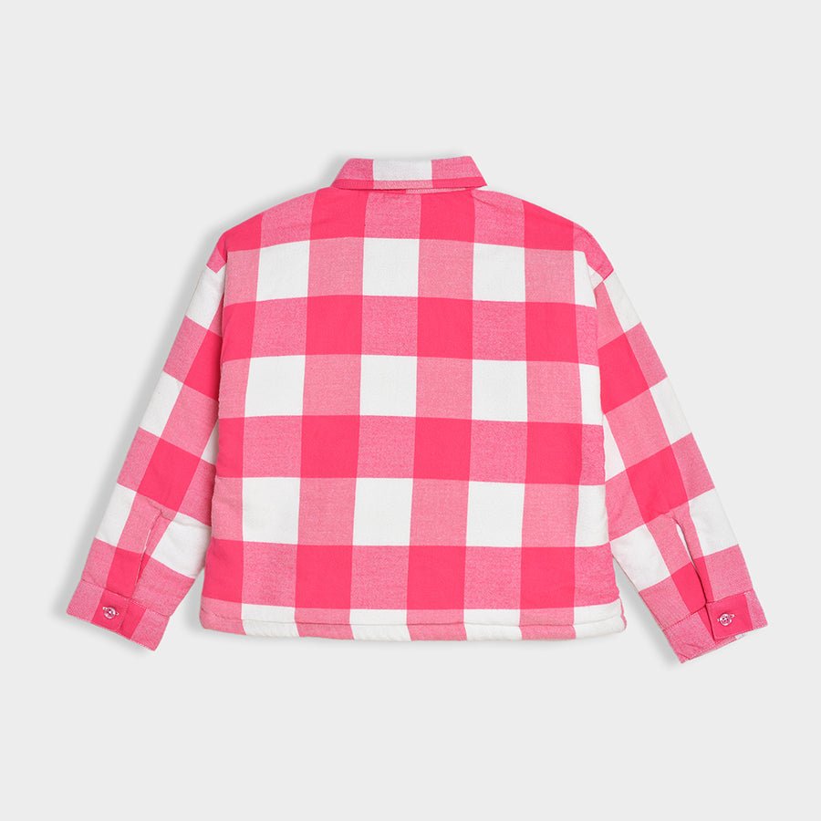 Bonjour Carmine Sherpa Shirt Pink Shirt Full Sleeves 3