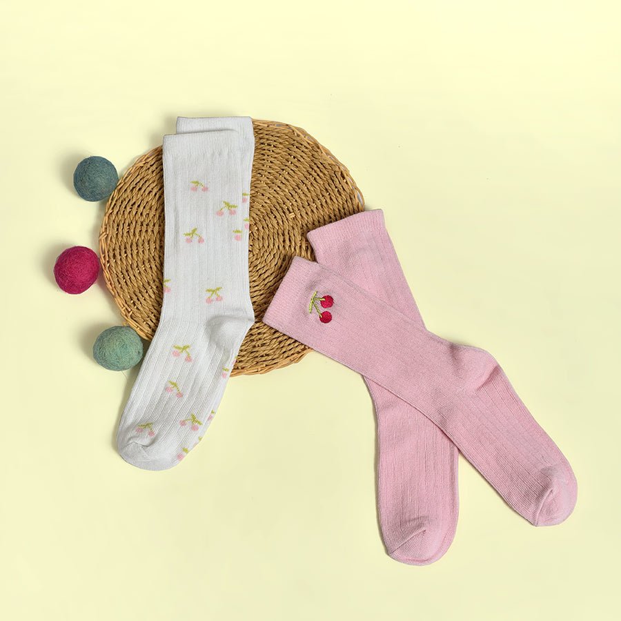 Bonjour Cherry Knitted Socks Pack of 2 Socks 3