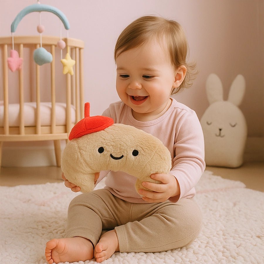 Bonjour Croissant Soft Toy Playing 1