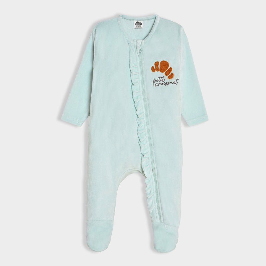 Bonjour Croissant Velour Sleepsuit Sleepsuit 1