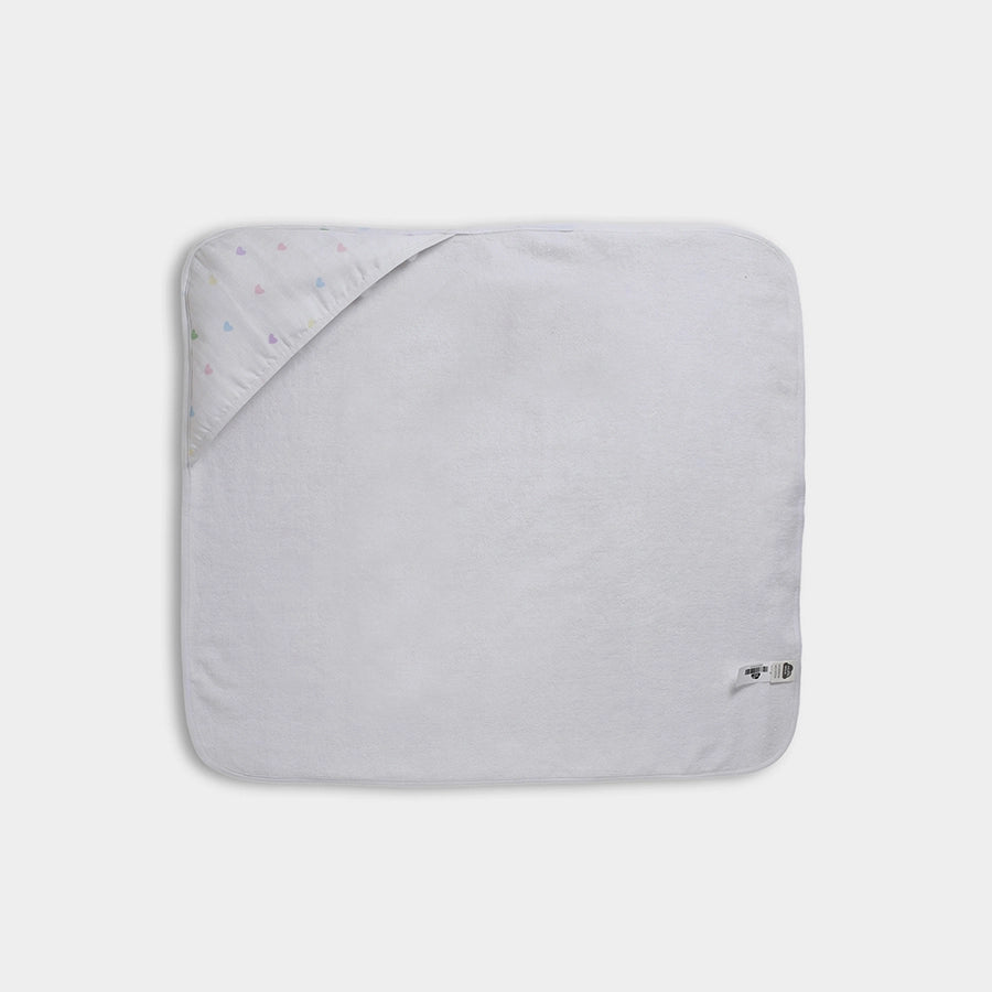 Bonjour Heart Print Hooded Towel Hooded Towel 2