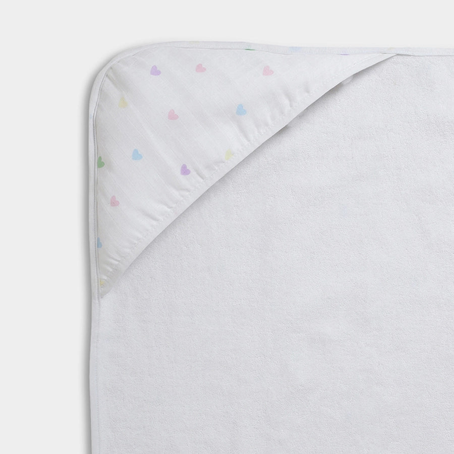 Bonjour Heart Print Hooded Towel Hooded Towel 4