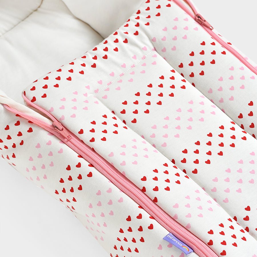 Bonjour Heart Printed Baby Nest Nesto Pad - Baby Nest 4