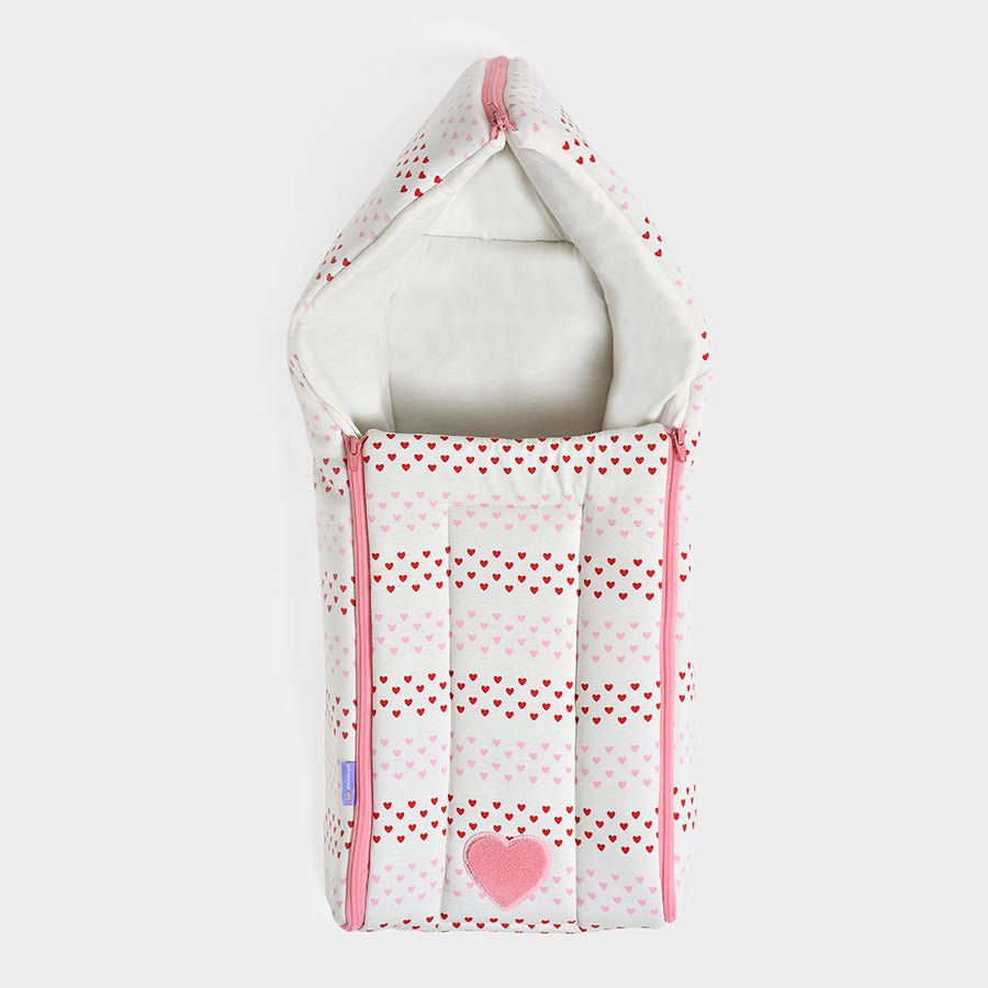 Bonjour Heart Printed Baby Nest Nesto Pad - Baby Nest 1