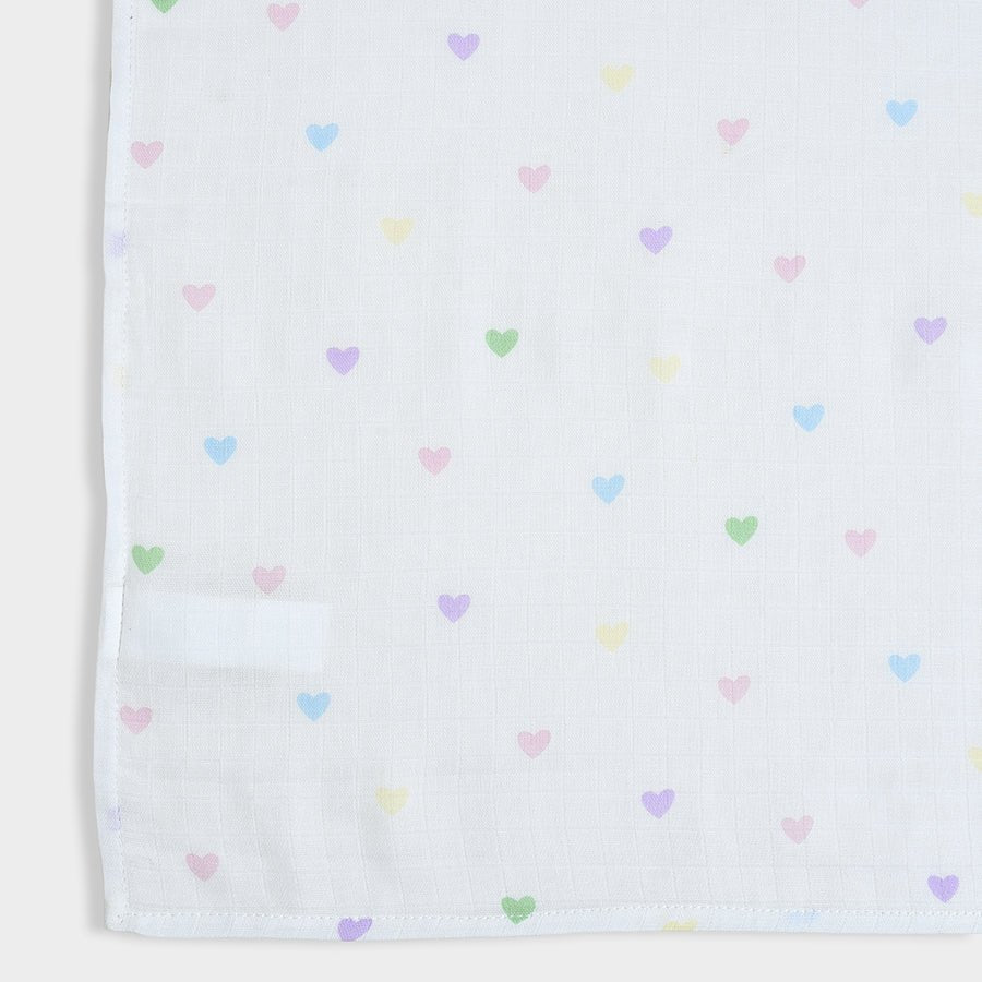 Bonjour Heart Printed Muslin Wrap Wrap 6