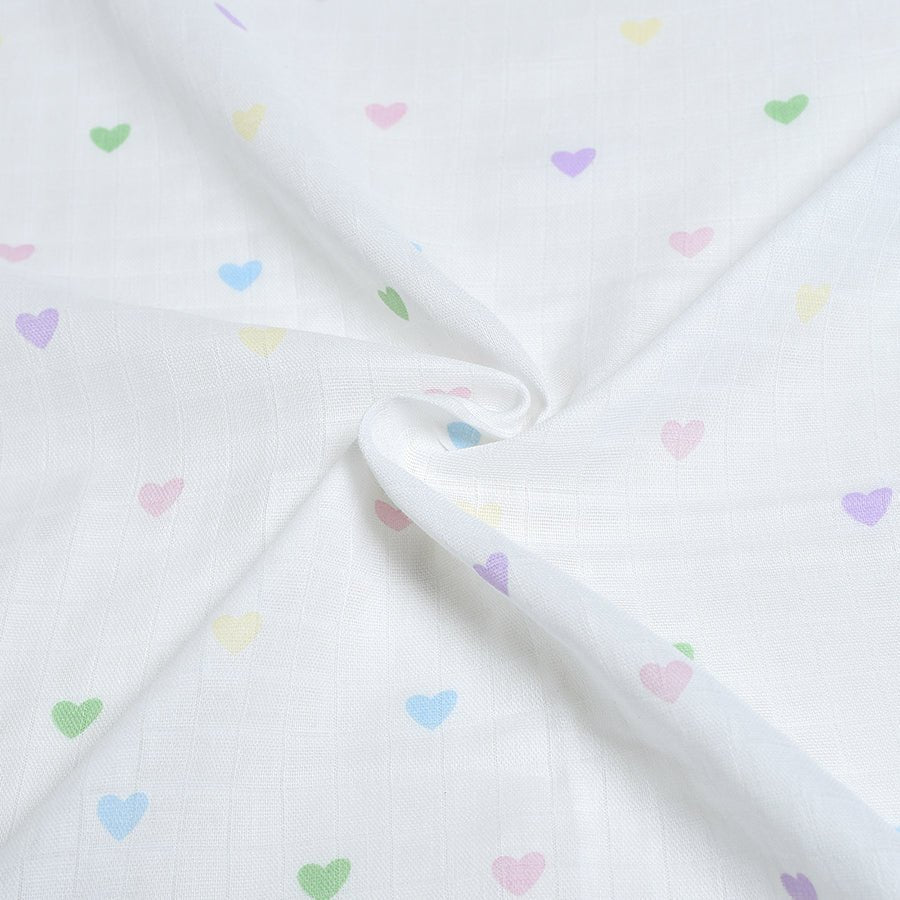 Bonjour Heart Printed Muslin Wrap Wrap 5