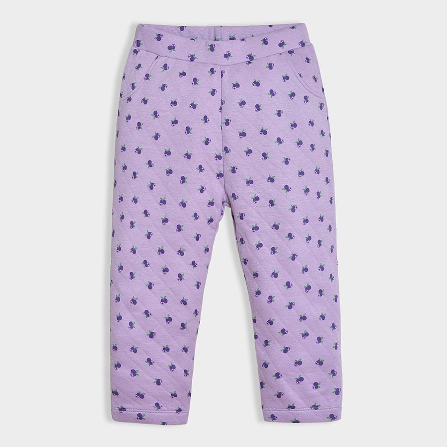 Bonjour Lavender Printed Co - Ord Set Quilted Sweatshirt - Pajama Set 6